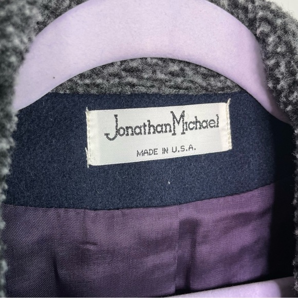 VINTAGE Jonathan Michael Navy Wool Double Breasted Military Pea Coat - Picture 3 of 6